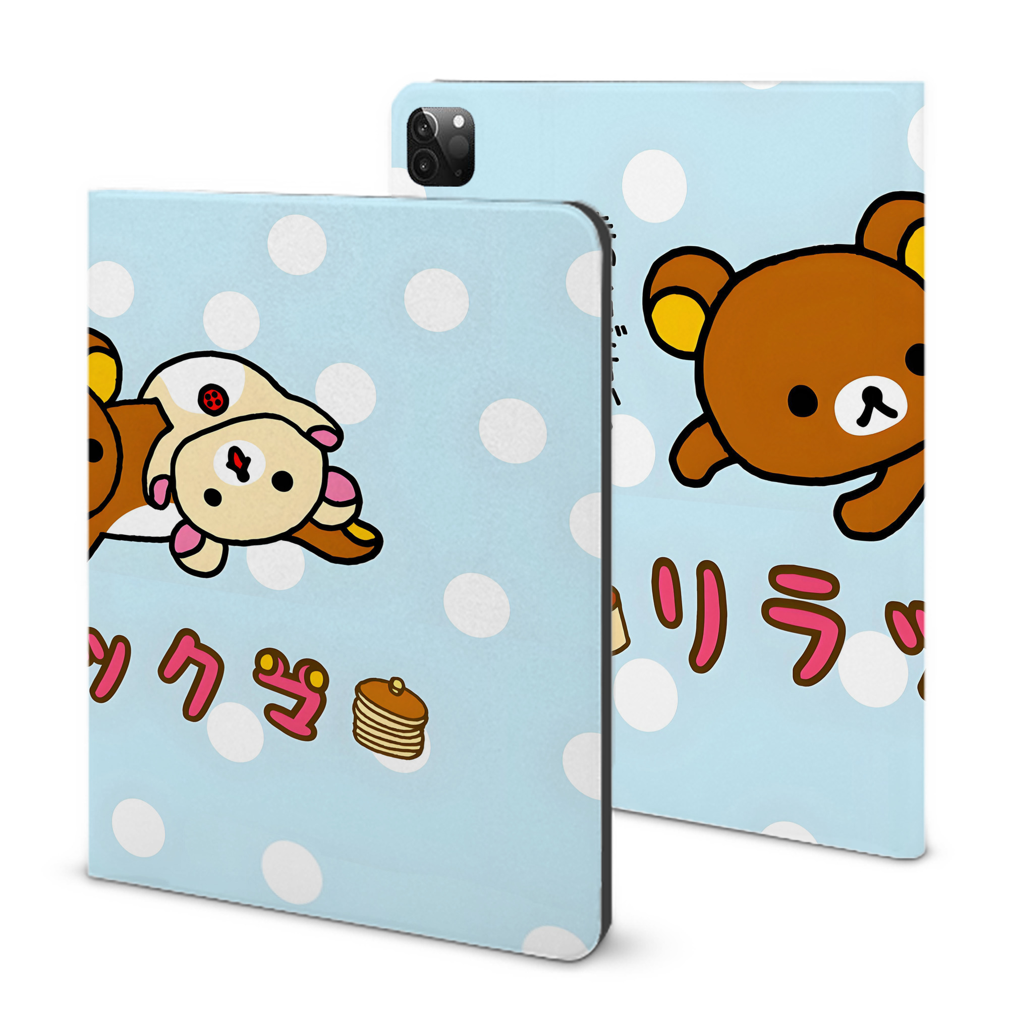 （画像用） リラックマ リラックマ キイロイトリ Rilakkuma Korilakkuma Kiiroitori IPadケース ペンホルダー付き ブックスタイルデザイン